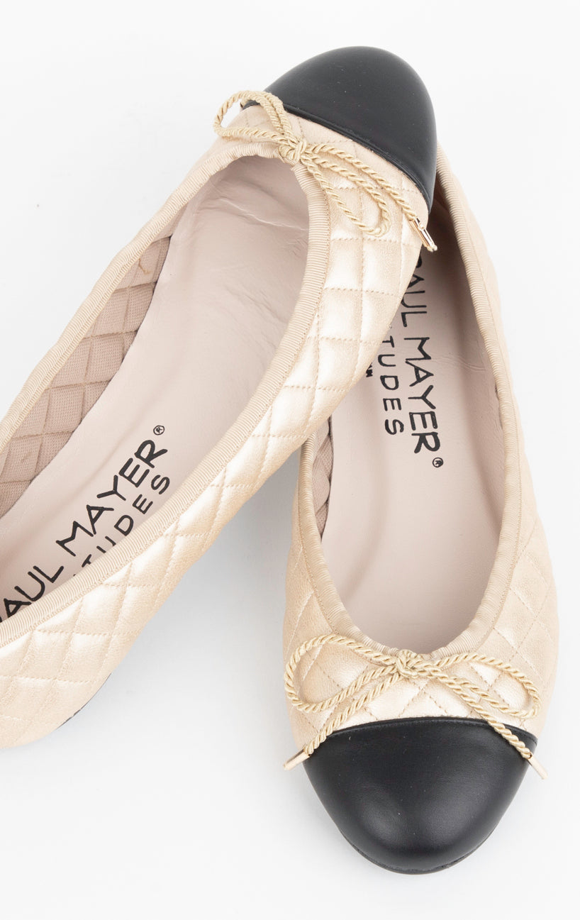 Paul Mayer Women's Luxe Patent Ballet Flat in Tortoise Patent